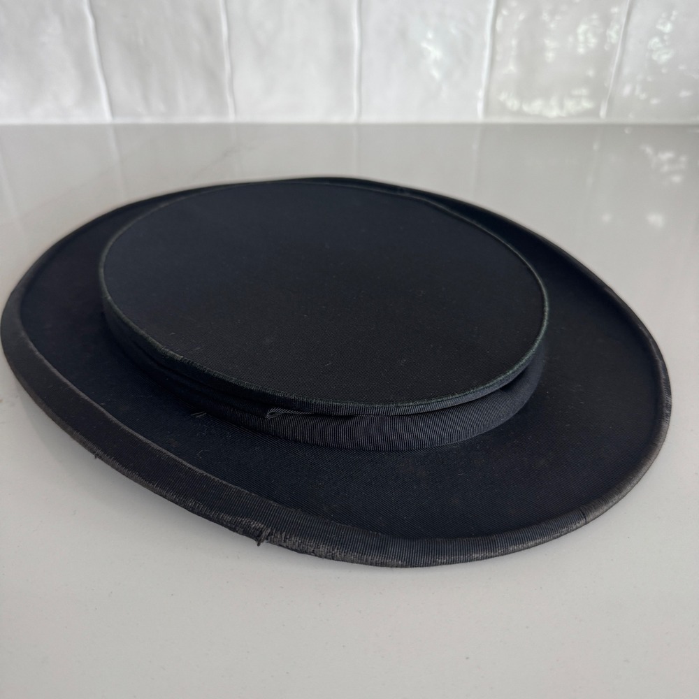 A.J. White Ltd Top Hat Mens 7 1/4 Black Silk Grosgrain Collapsible Opera London - Picture 3 of 13